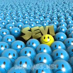 sevi in Special Smileys style - 3D name wallpaper