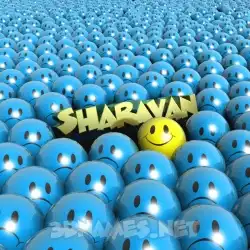 sharavan in Special Smileys style - 3D name wallpaper