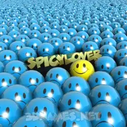 spicylover in Special Smileys style - 3D name wallpaper