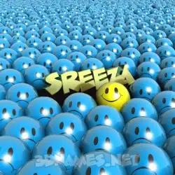 sreeza in Special Smileys style - 3D name wallpaper