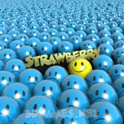 strawberry in Special Smileys style - 3D name wallpaper