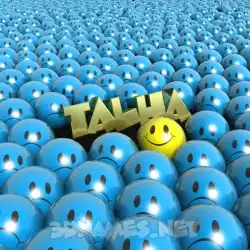 talha in Special Smileys style - 3D name wallpaper