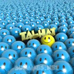 talhat in Special Smileys style - 3D name wallpaper