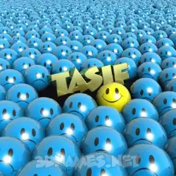tasif in Special Smileys style - 3D name wallpaper