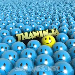 thaninja in Special Smileys style - 3D name wallpaper
