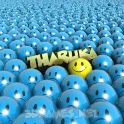 tharuka in Special Smileys style - 3D name wallpaper