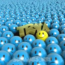 trya in Special Smileys style - 3D name wallpaper