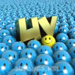 uv in Special Smileys style - 3D name wallpaper