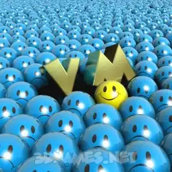 v m in Special Smileys style - 3D name wallpaper