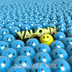 valonn in Special Smileys style - 3D name wallpaper
