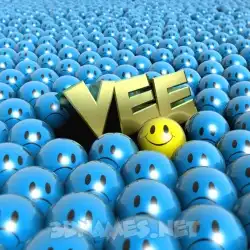 vee in Special Smileys style - 3D name wallpaper