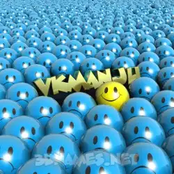 vkmanju in Special Smileys style - 3D name wallpaper