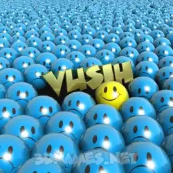 vusih in Special Smileys style - 3D name wallpaper