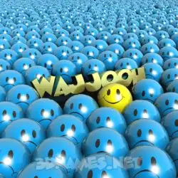wajjooh in Special Smileys style - 3D name wallpaper