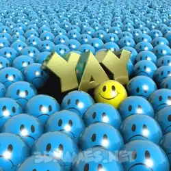 yay in Special Smileys style - 3D name wallpaper