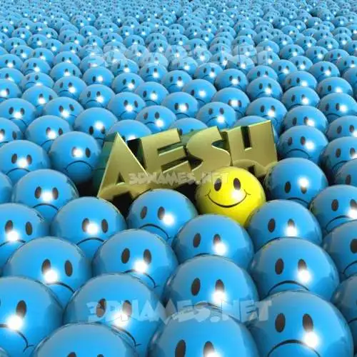 aesh in Special Smileys style - 3D name wallpaper