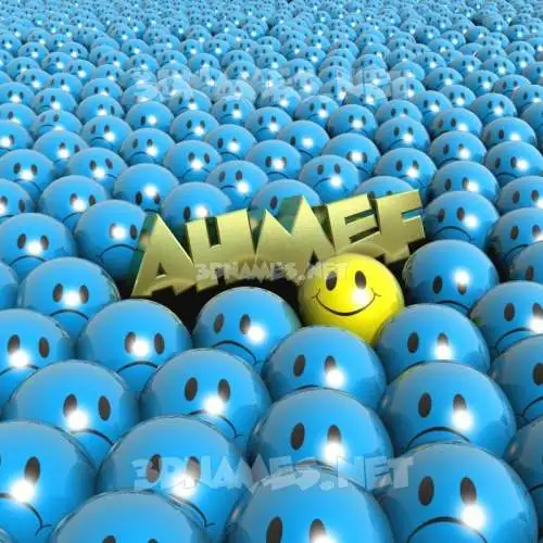 ahmef in Special Smileys style - 3D name wallpaper