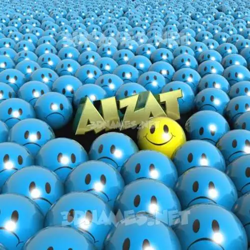 aizat in Special Smileys style - 3D name wallpaper
