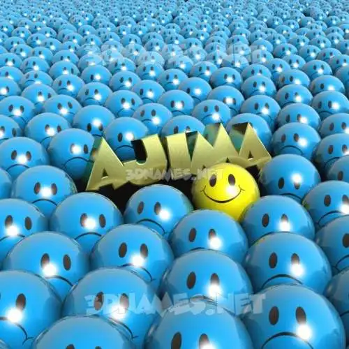 ajima in Special Smileys style - 3D name wallpaper