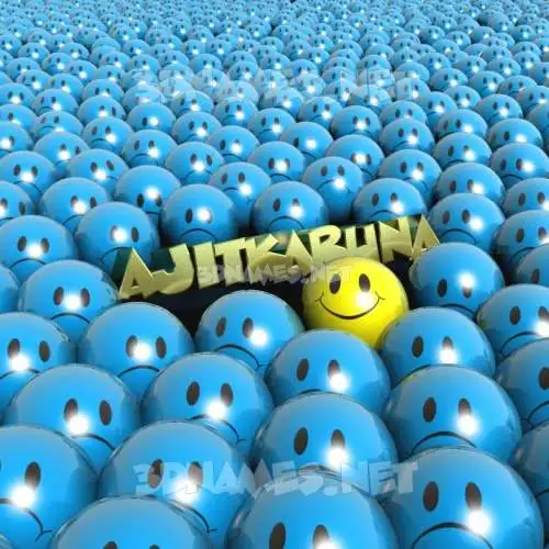 ajitkaruna in Special Smileys style - 3D name wallpaper