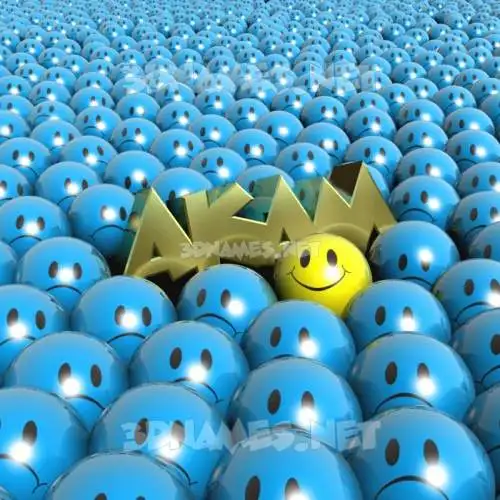 akam in Special Smileys style - 3D name wallpaper
