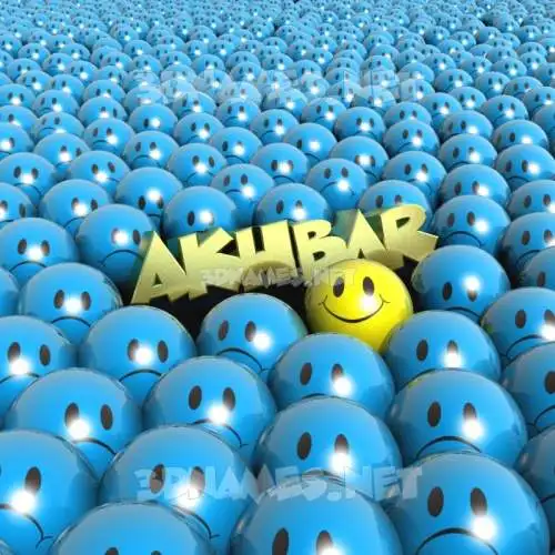 akhbar in Special Smileys style - 3D name wallpaper