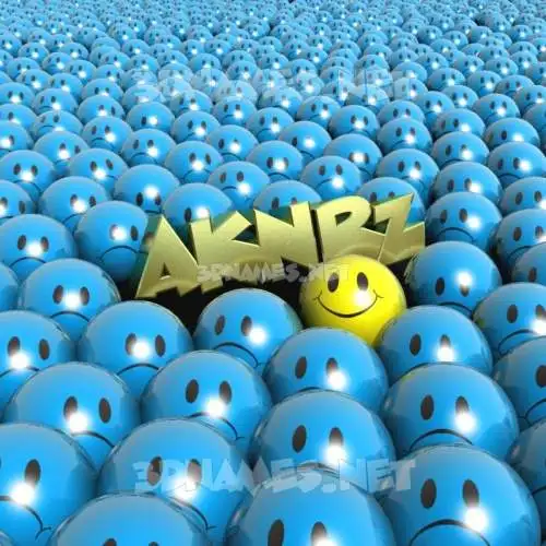 aknrz in Special Smileys style - 3D name wallpaper