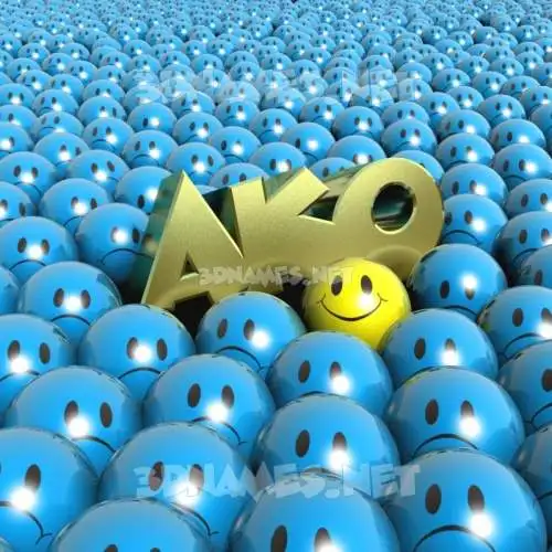 ako in Special Smileys style - 3D name wallpaper