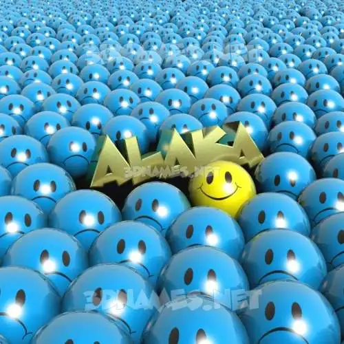 alaka in Special Smileys style - 3D name wallpaper