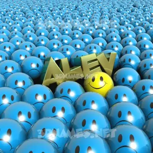 alev in Special Smileys style - 3D name wallpaper