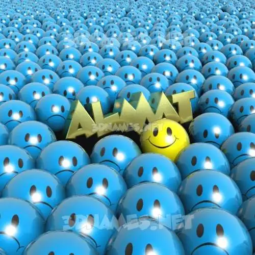 almat in Special Smileys style - 3D name wallpaper