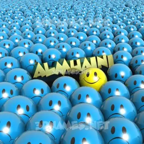 almuaini in Special Smileys style - 3D name wallpaper