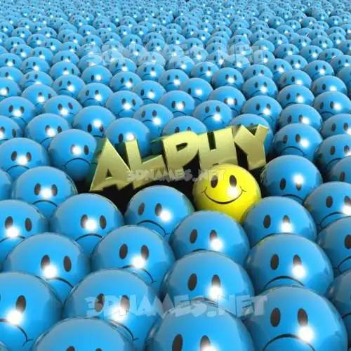 alphy in Special Smileys style - 3D name wallpaper
