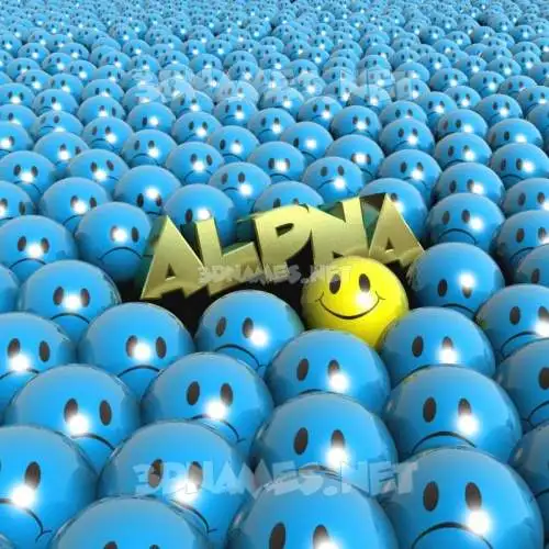 alpna in Special Smileys style - 3D name wallpaper