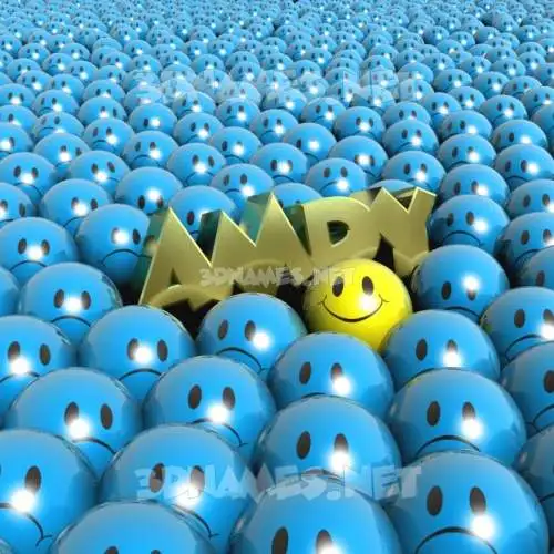 amdy in Special Smileys style - 3D name wallpaper