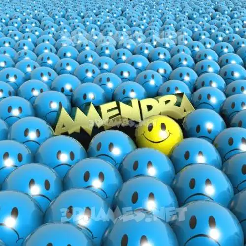 amendra in Special Smileys style - 3D name wallpaper