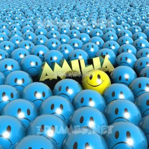 amilia in Special Smileys style - 3D name wallpaper