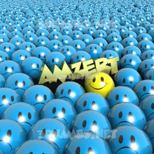 amzert in Special Smileys style - 3D name wallpaper