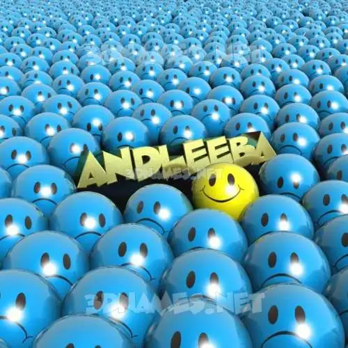 andleeba in Special Smileys style - 3D name wallpaper