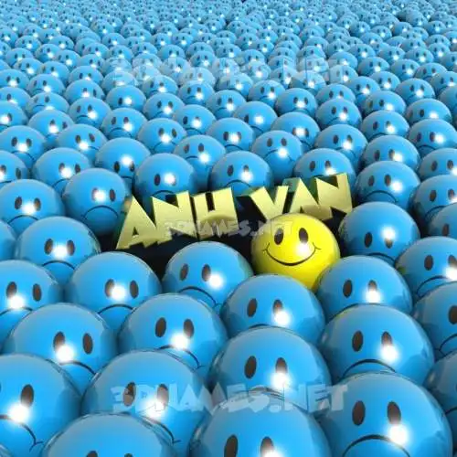 anh van in Special Smileys style - 3D name wallpaper