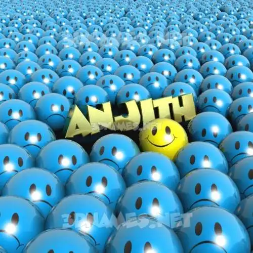anjith in Special Smileys style - 3D name wallpaper