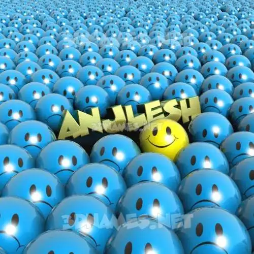 anjlesh in Special Smileys style - 3D name wallpaper