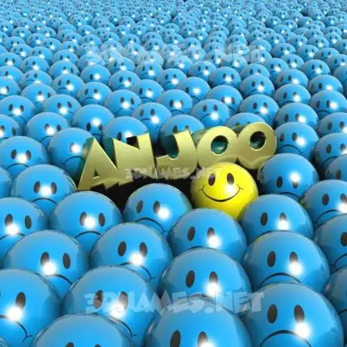 anjoo in Special Smileys style - 3D name wallpaper