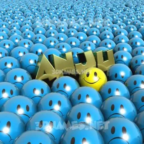 anju in Special Smileys style - 3D name wallpaper