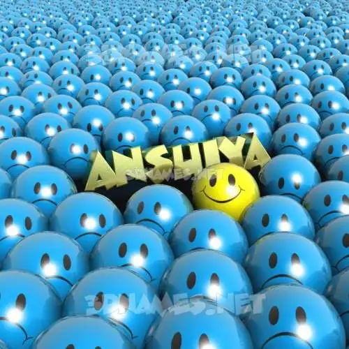 ansuiya in Special Smileys style - 3D name wallpaper