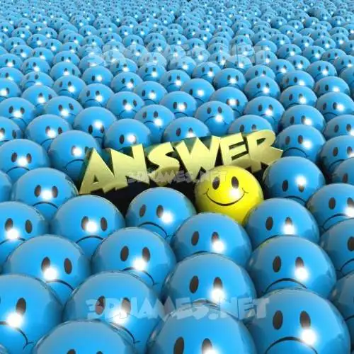 answer in Special Smileys style - 3D name wallpaper