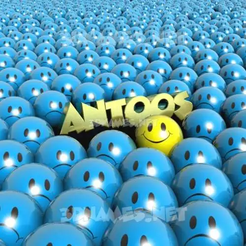 antoos in Special Smileys style - 3D name wallpaper