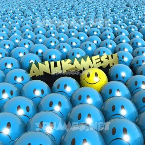 anukamesh in Special Smileys style - 3D name wallpaper