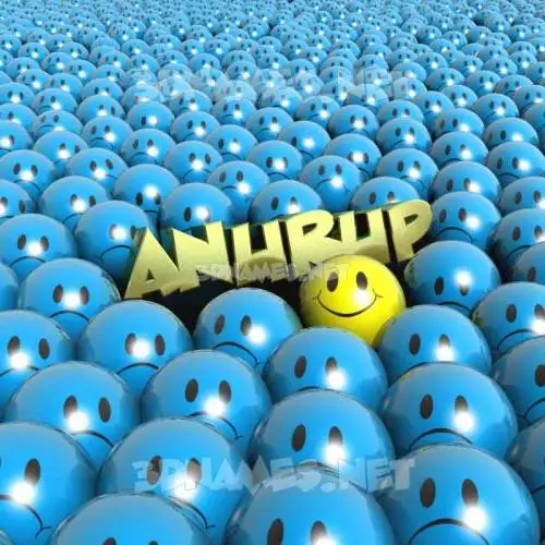 anurup in Special Smileys style - 3D name wallpaper