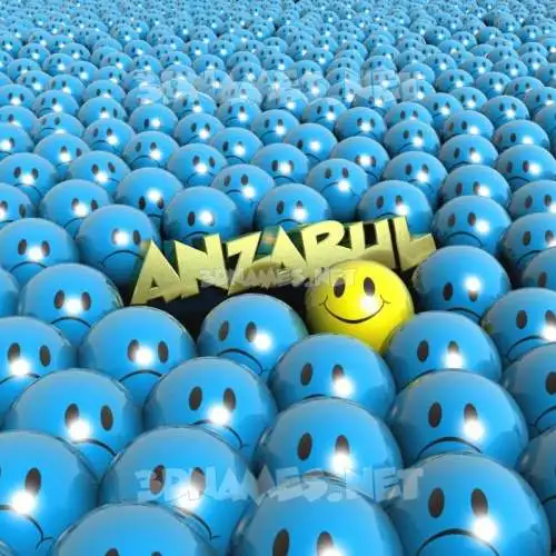 anzarul in Special Smileys style - 3D name wallpaper